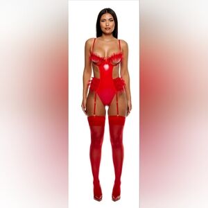 Show and Tulle Vinyl and Mesh Tulle Teddy